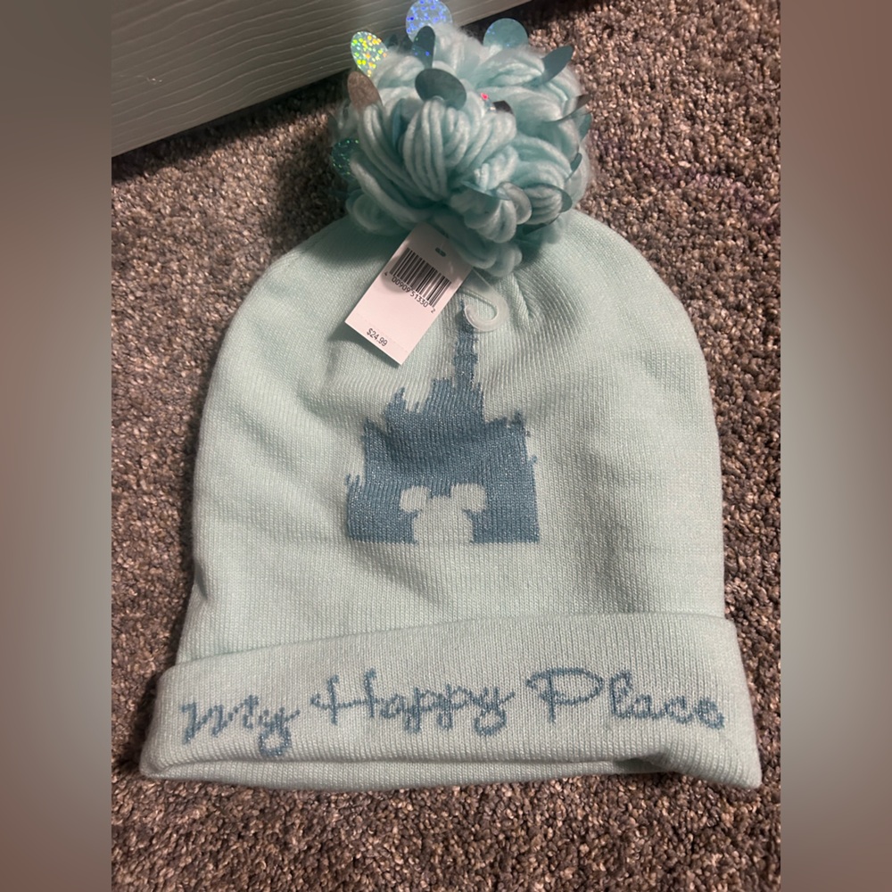 Mint Green Disney Pom-Pom Beanie